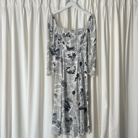 REFORMATION Sigmund Newsprint Midi Dress 6 - Picture 5 of 10